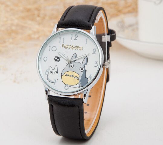 2017 Fashion Cartoon Watch Women Totoro Pattern Quartz Watches Ladies Kids Casual Dress Wristwatches Clock Gift 10pcs/lot