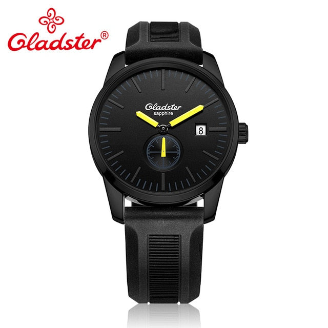 Gladster Luxury Sports Calendar Silicone Male Watch Quartz Japan MIYOTA GP11-3H