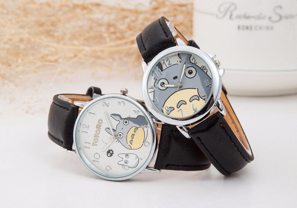 2017 Fashion Cartoon Watch Women Totoro Pattern Quartz Watches Ladies Kids Casual Dress Wristwatches Clock Gift 10pcs/lot